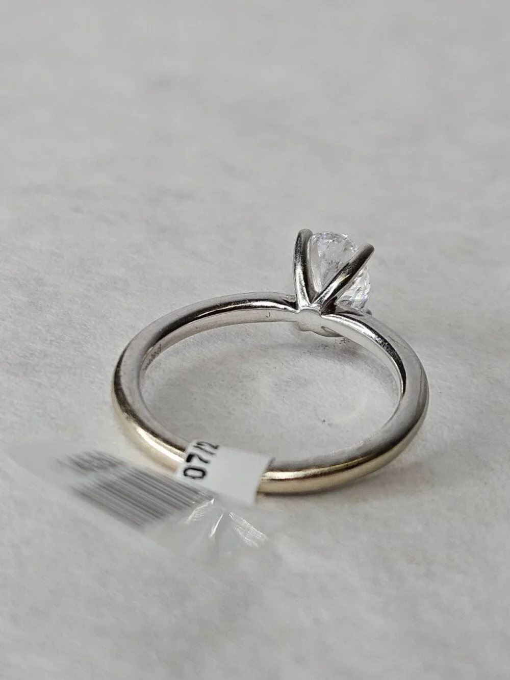 14K White Gold Oval Lab Created Diamond Engagement Wedding Ring 1.03Ct Size 7